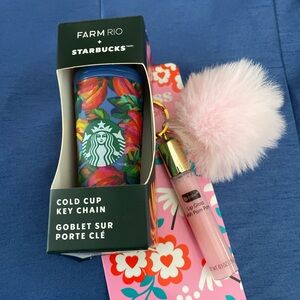 Farm Rio x Starbucks Cold Cup Key Chain with gift 🎁
